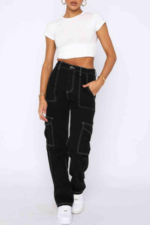 Adaptable Outfit Cargo High Waisted Jeans - MXSTUDIO.COM