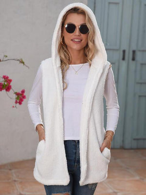 Additional Warmth Hooded Fleece Vest - MXSTUDIO.COM