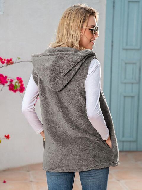 Additional Warmth Hooded Fleece Vest - MXSTUDIO.COM