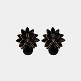 Adorable Glass Stone Flower Stud Earrings-MXSTUDIO.COM