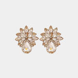 Adorable Glass Stone Flower Stud Earrings-MXSTUDIO.COM