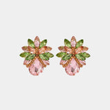 Adorable Glass Stone Flower Stud Earrings-MXSTUDIO.COM