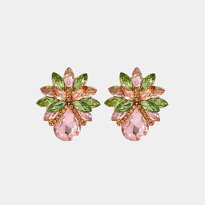 Adorable Glass Stone Flower Stud Earrings-MXSTUDIO.COM