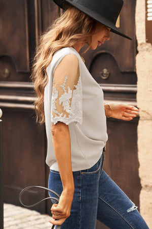 Adorable Sheer Half Sleeve Blouse - MXSTUDIO.COM