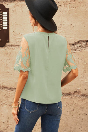 Adorable Sheer Half Sleeve Blouse - MXSTUDIO.COM