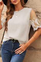 Adorable Sheer Half Sleeve Blouse - MXSTUDIO.COM