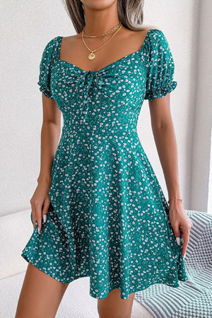 Adorbs Floral Sweetheart Neck A-Line Dress - MXSTUDIO.COM