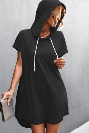 Adventurous Short Sleeve Hooded Dress - MXSTUDIO.COM