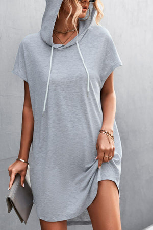 Adventurous Short Sleeve Hooded Dress - MXSTUDIO.COM