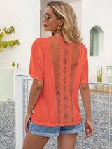 Aesthetic Appeal Short Sleeve Sheer Back Top - MXSTUDIO.COM