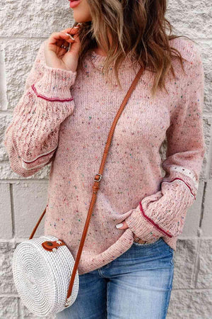 Affable Fall Knit Crew Neck Pullover Sweater-MXSTUDIO.COM