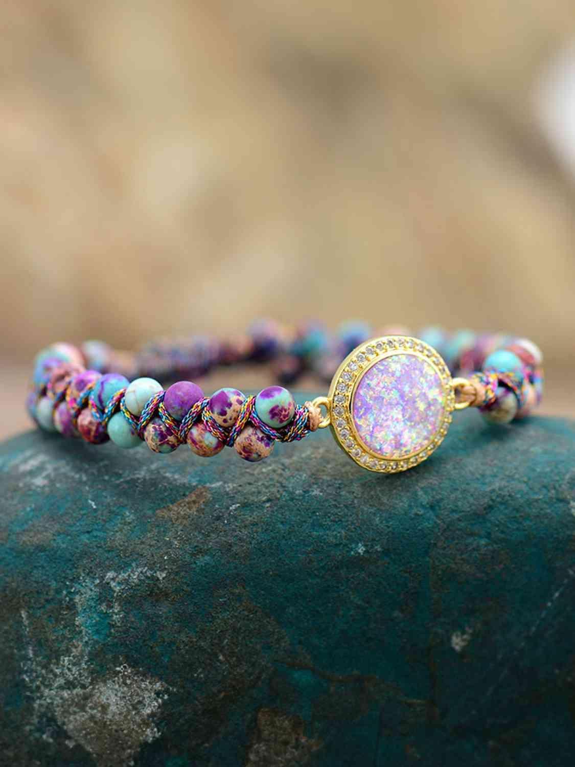 Affable Imperial Jasper And Opal Bead Bracelet-MXSTUDIO.COM