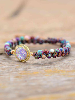 Affable Imperial Jasper And Opal Bead Bracelet-MXSTUDIO.COM