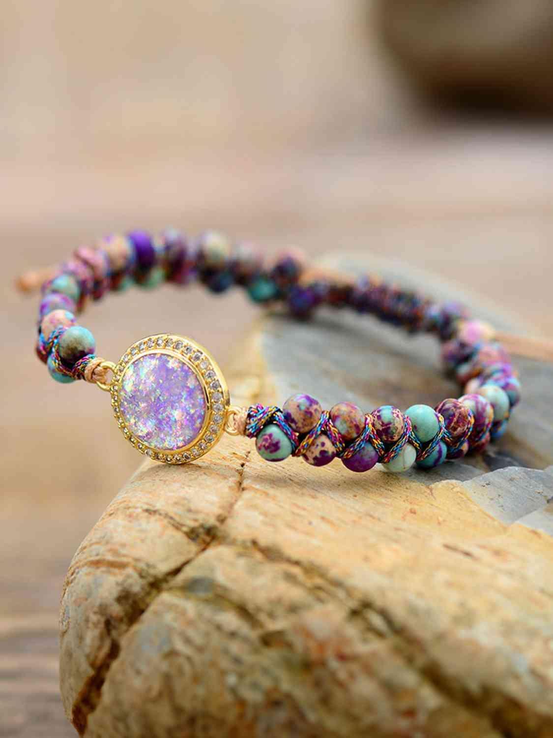 Affable Imperial Jasper And Opal Bead Bracelet-MXSTUDIO.COM