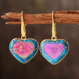 Affectionate Natural Stone Heart Drop Earrings-MXSTUDIO.COM