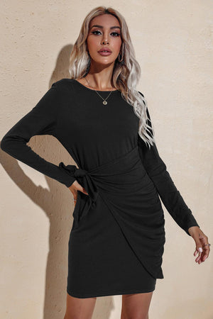 After Party Ruched Tie Mini Dress - MXSTUDIO.COM