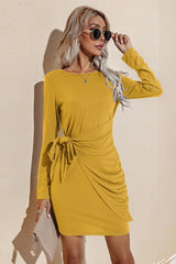 After Party Ruched Tie Mini Dress - MXSTUDIO.COM