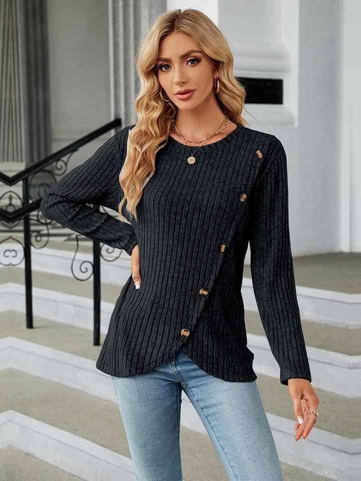 After Work Comfort Ribbed Knit Sweater - MXSTUDIO.COM