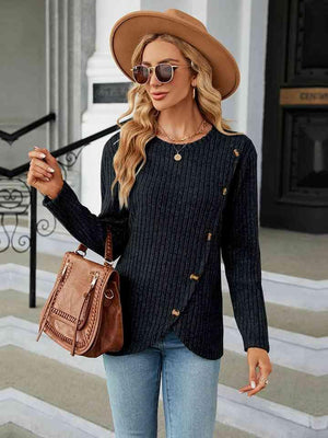 After Work Comfort Ribbed Knit Sweater - MXSTUDIO.COM