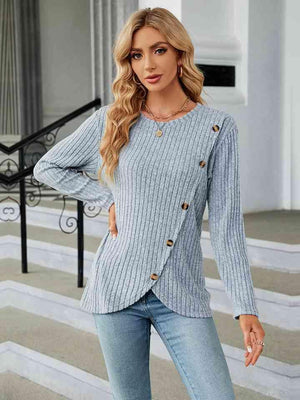 After Work Comfort Ribbed Knit Sweater - MXSTUDIO.COM