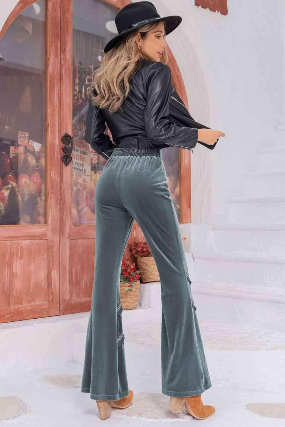 Ageless Fashion Long Gray Wide Leg Pants - MXSTUDIO.COM