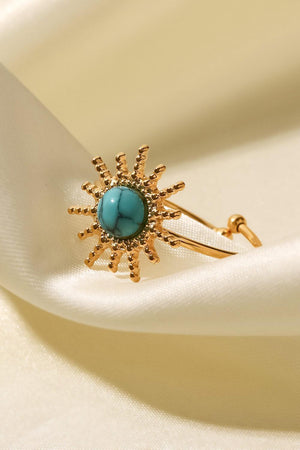 Natural Stone Sun Shape Open Ring - MXSTUDIO.COM