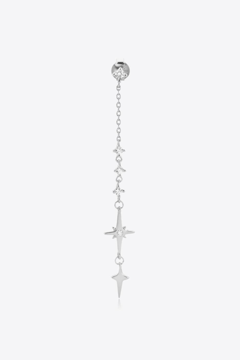 Ageless Inlaid Zircon Dangle Single Chain Earring - MXSTUDIO.COM