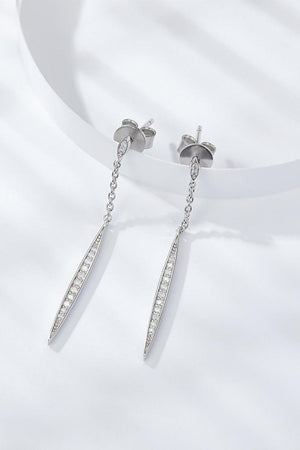 Ageless Platinum-Plated Moissanite Drop Earrings - MXSTUDIO.COM