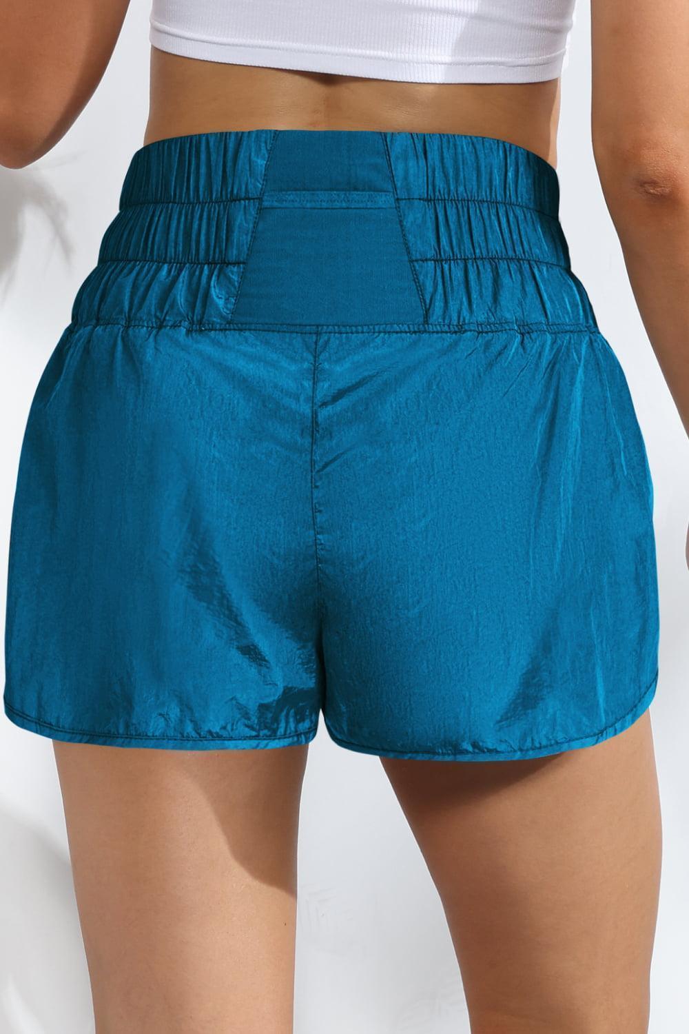 Airy Smocked High Waist Sports Shorts - MXSTUDIO.COM