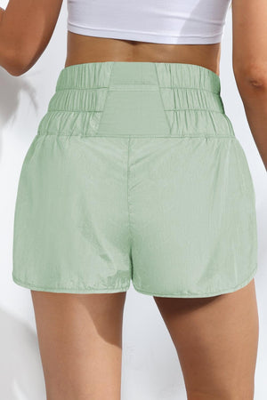 Airy Smocked High Waist Sports Shorts - MXSTUDIO.COM