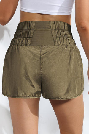 Airy Smocked High Waist Sports Shorts - MXSTUDIO.COM