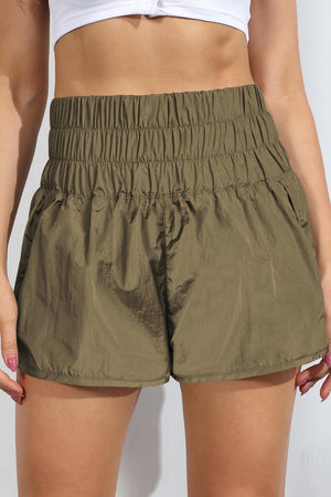 Airy Smocked High Waist Sports Shorts - MXSTUDIO.COM