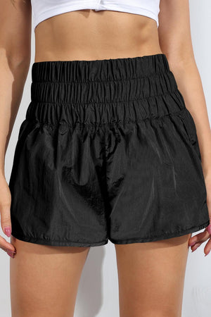 Airy Smocked High Waist Sports Shorts - MXSTUDIO.COM