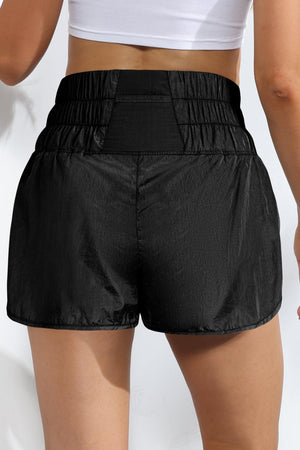 Airy Smocked High Waist Sports Shorts - MXSTUDIO.COM