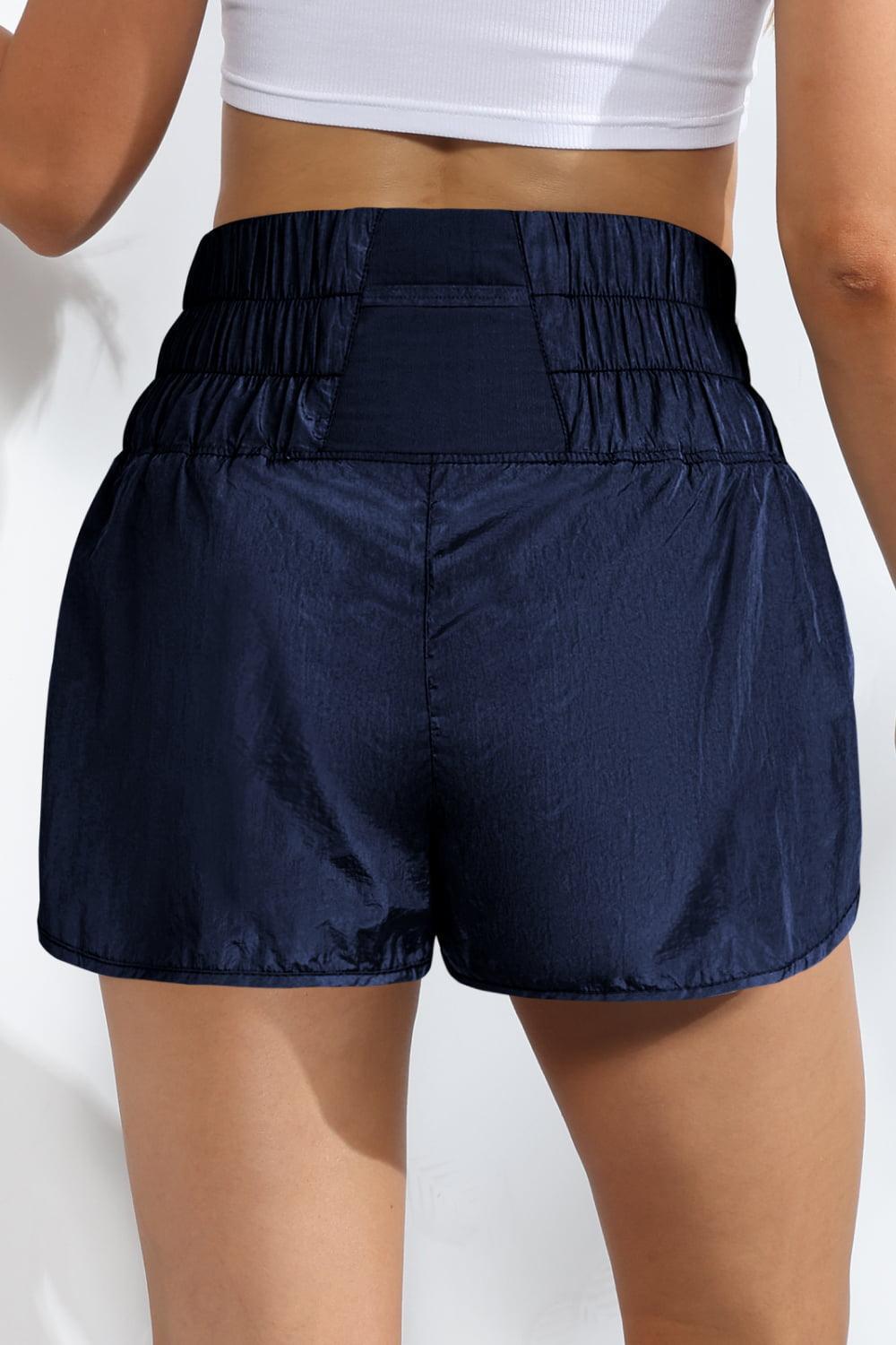 Airy Smocked High Waist Sports Shorts - MXSTUDIO.COM