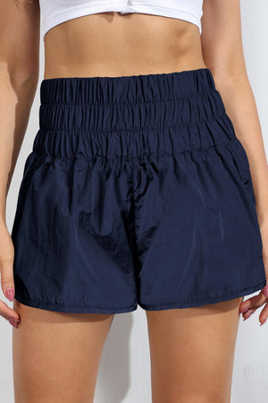 Airy Smocked High Waist Sports Shorts - MXSTUDIO.COM