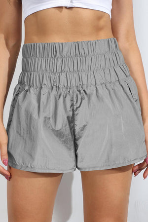 Airy Smocked High Waist Sports Shorts - MXSTUDIO.COM