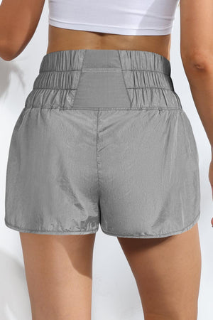 Airy Smocked High Waist Sports Shorts - MXSTUDIO.COM