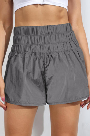 Airy Smocked High Waist Sports Shorts - MXSTUDIO.COM