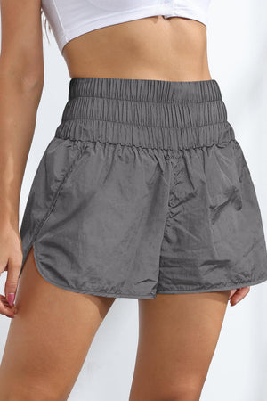 Airy Smocked High Waist Sports Shorts - MXSTUDIO.COM