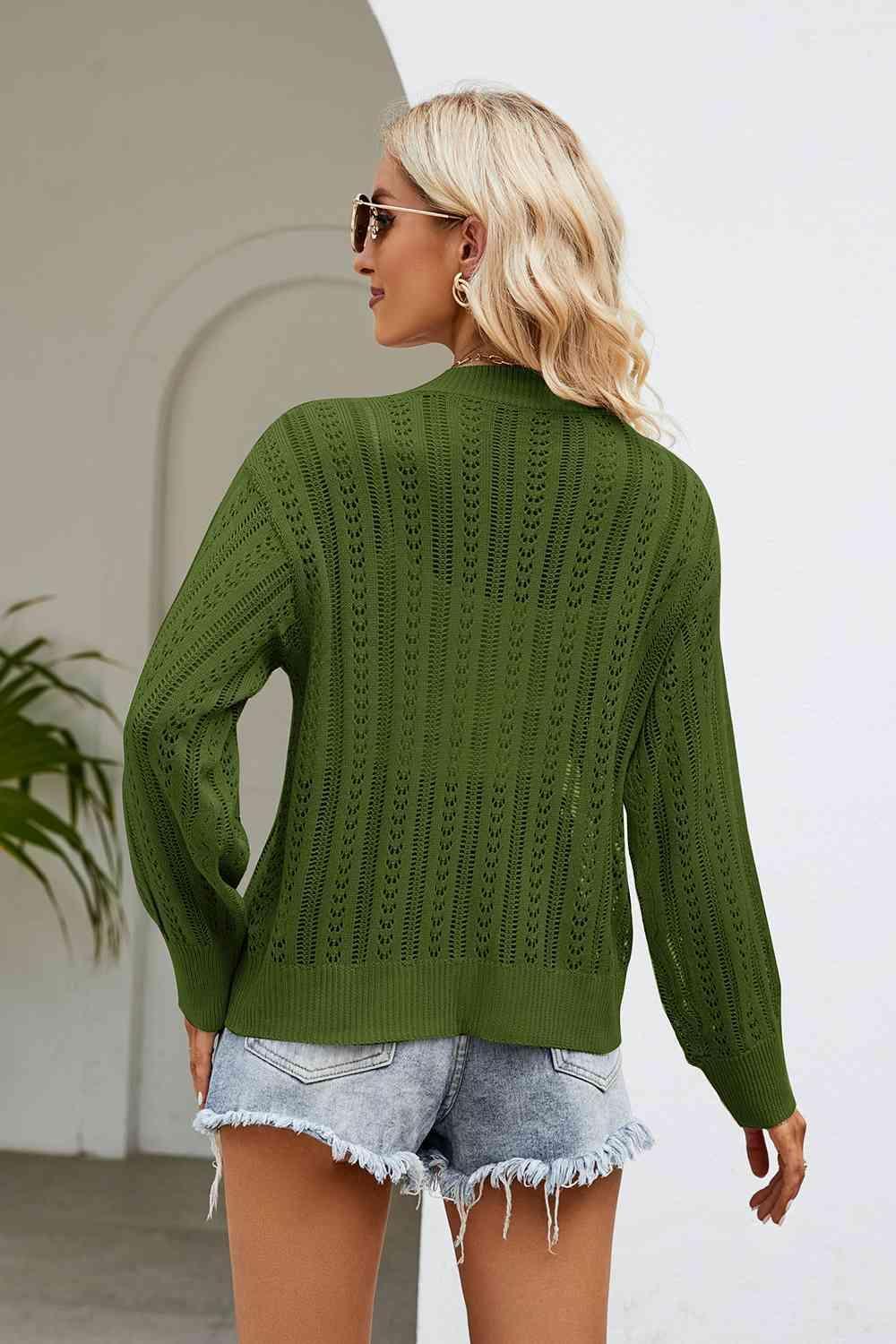 All Seasons Button Front Open Knit Cardigan - MXSTUDIO.COM