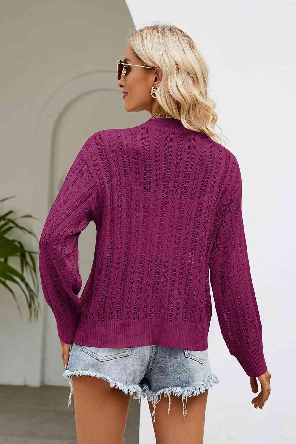 All Seasons Button Front Open Knit Cardigan - MXSTUDIO.COM