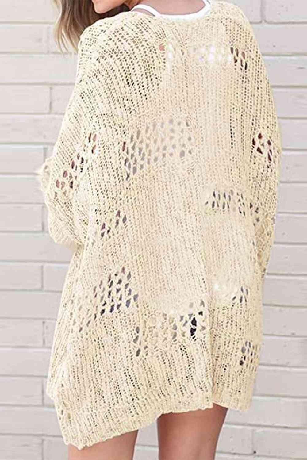 All Seasons Layer Open Front Open Knit Cardigan-MXSTUDIO.COM