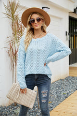 All The Go Scalloped Boat Neck Rib Knit Sweater - MXSTUDIO.COM