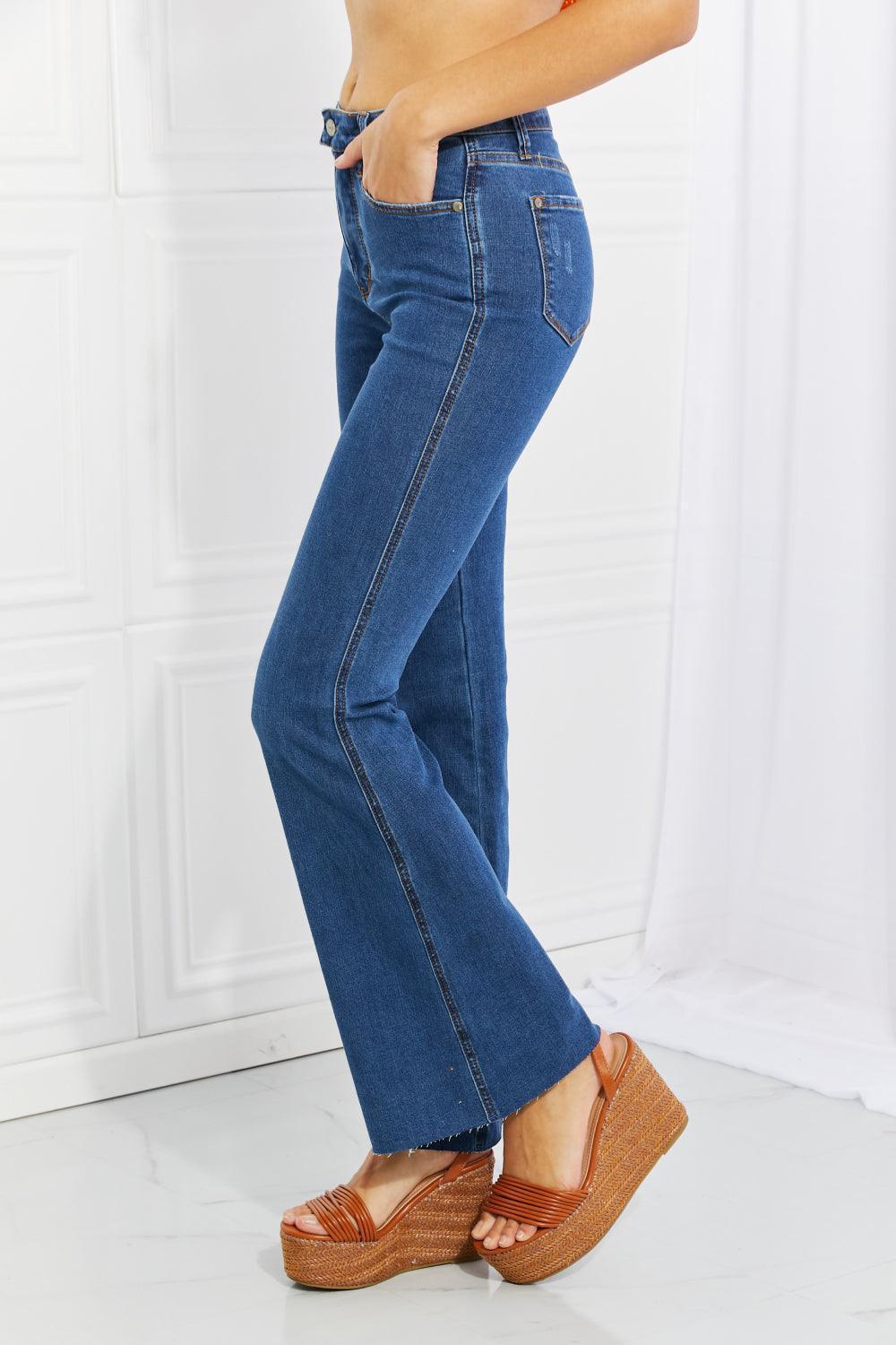 All Time Favorite Denim Flare Mid-Rise Jeans - MXSTUDIO.COM