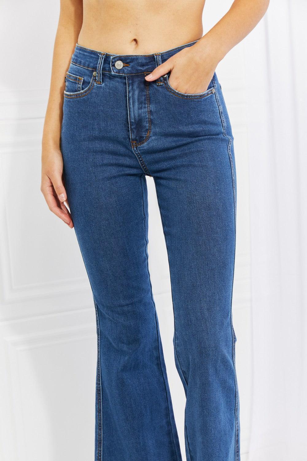 All Time Favorite Denim Flare Mid-Rise Jeans - MXSTUDIO.COM