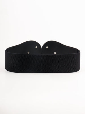 Alloy Buckle PU Leather Wide Stretch Waist Belt - MXSTUDIO.COM