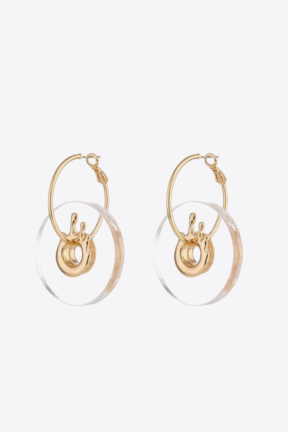 Alluring Charisma Contrast Hoop Drop Earrings - MXSTUDIO.COM