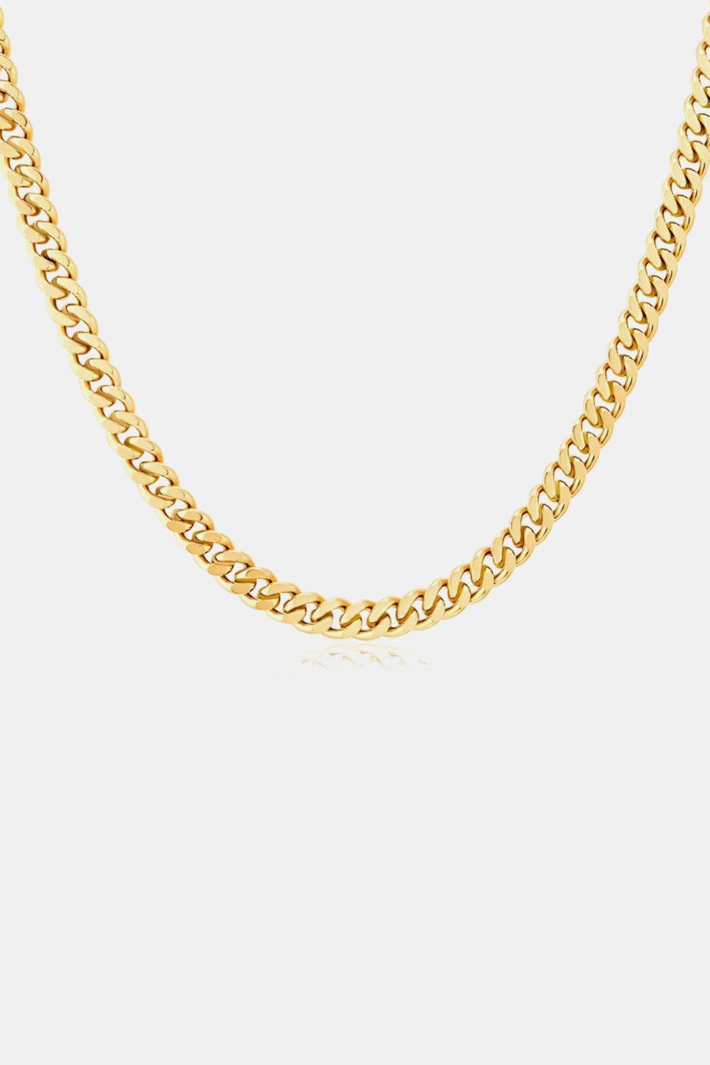 Alluring Presence 18K Gold Plated Curb Chain Necklace - MXSTUDIO.COM