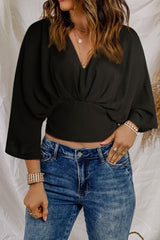 Alpha Female Dolman Sleeve Black Crop Top - MXSTUDIO.COM